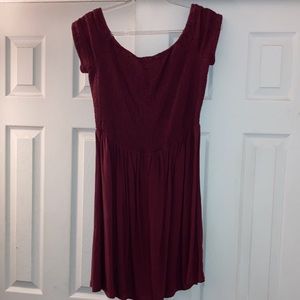 Maroon/ burgundy off the shoulder dress